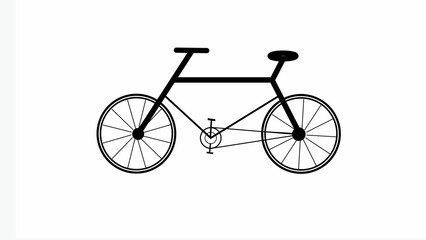 Minimalist black and white illustration of a bicycle perfect for transportation health and active lifestyle concepts