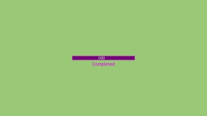 Progress bar indicating completion reaching 100 percent perfect for success achievement and goals completed on an isolated green background