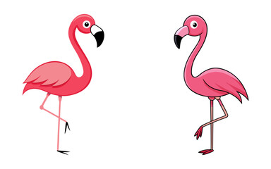 Obraz premium Set of baby flamingo vector illustration design