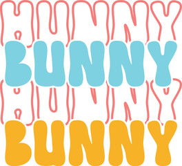 Colorful Honey Bunny Design Cute Retro Bunny Illustration
