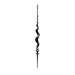 Elegant Spiral Finial Ornate Black Metal Architectural Detail