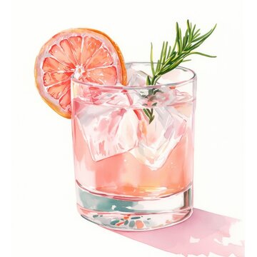 Paloma drink glass illustration.