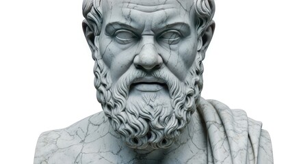 Obraz premium Grey Marble Bust Ancient Greek Philosopher sculpture