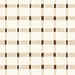 Check seamless pattern. Watercolor plaid texture, vector checkered print for shirts, tablecloths, clothes, bedding, blankets.