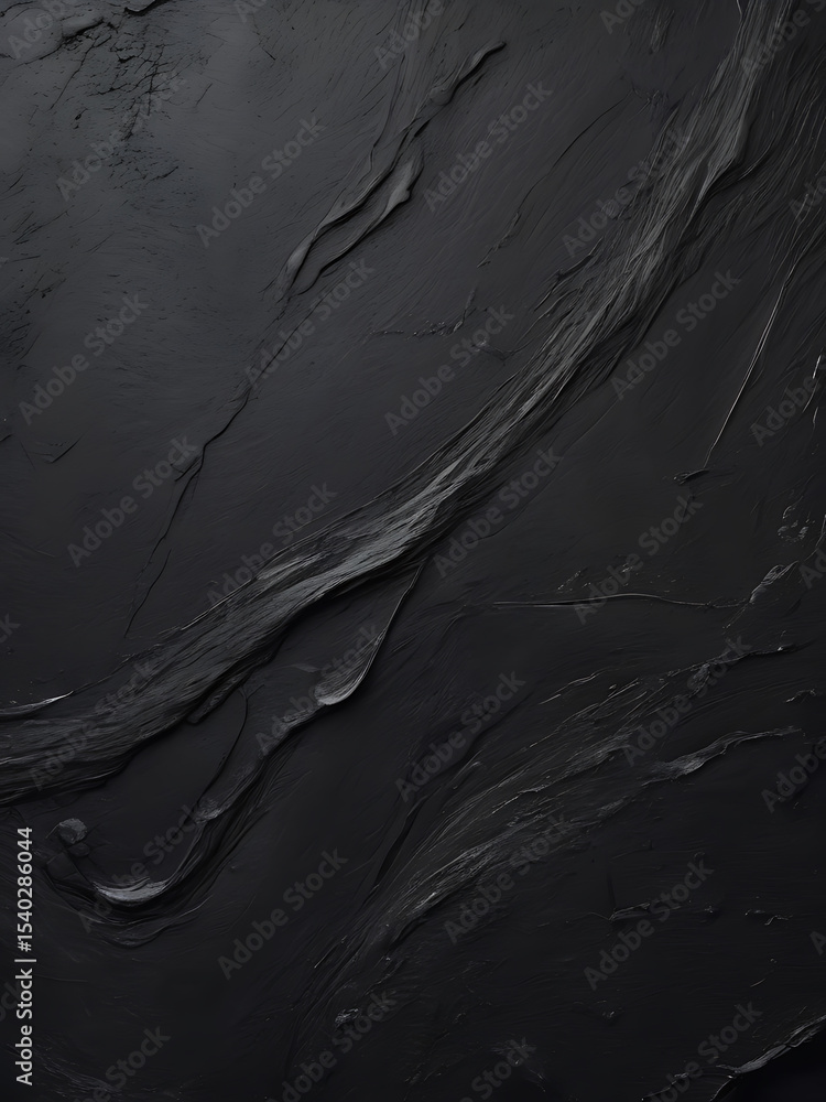Poster dark textured abstract surface with black waves and rough artistic flow pattern – ai