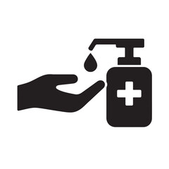 Fototapeta premium Hand Sanitizer Logo Design Symbol of Hygiene Safety and Germ Protection
