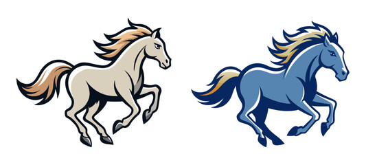 Set of galloping horse vector illustration design