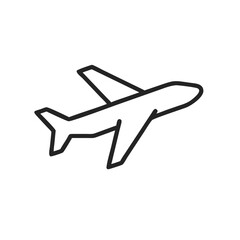Airplane icon symbol line art vector on white background.
