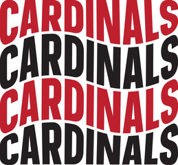 Cardinal Team Spirit Bold Textured Design with Repeating Cardinals Pattern