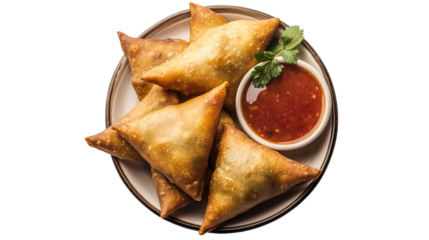 Samosa, samsa or somsa is a triangular fried cake. The filling is boiled potatoes seasoned with spices mixed with peas, onions, cilantro, and sometimes paneer. This snack is popular in Central Asia, S