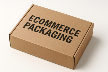 Ecommerce Packaging Box Mockup on White Background