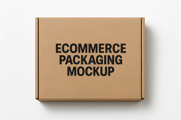 Ecommerce packaging mockup box on white background, top view