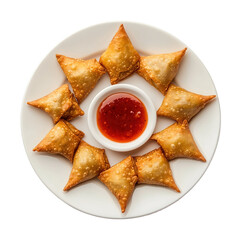 Samosa, samsa or somsa is a triangular fried cake. The filling is boiled potatoes seasoned with spices mixed with peas, onions, cilantro, and sometimes paneer. This snack is popular in Central Asia, S