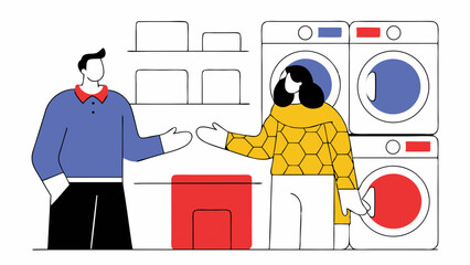 Couple at Laundromat