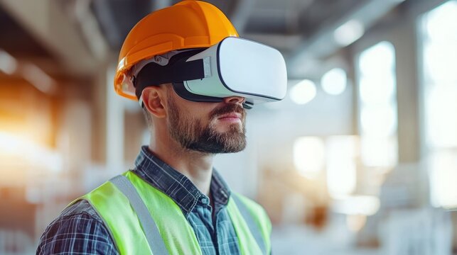 Construction worker vr headset technology