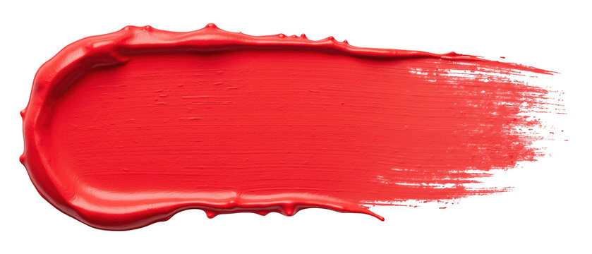 Bright red paint stroke, smooth texture, artistic background, vibrant color, creative design, abstract art