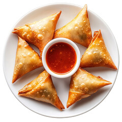 Samosa, samsa or somsa is a triangular fried cake. The filling is boiled potatoes seasoned with spices mixed with peas, onions, cilantro, and sometimes paneer. This snack is popular in Central Asia, S