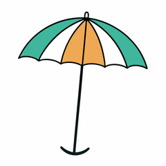 Beach-parasol-sketch  Vintage Travel & Ocean Sketch Vector