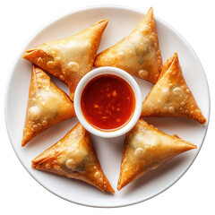 Samosa, samsa or somsa is a triangular fried cake. The filling is boiled potatoes seasoned with spices mixed with peas, onions, cilantro, and sometimes paneer. This snack is popular in Central Asia, S