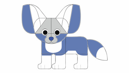 Geometric Fennec Fox Illustration