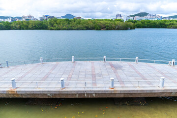 The scenery of Sanya River in Sanya City, Hainan Province, China