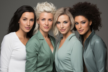 Young Diverse Women with Different Skin Types and Natural Beauty