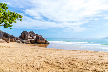 The beach scenery of Tianya Haijiao in Sanya City, Hainan Province, China