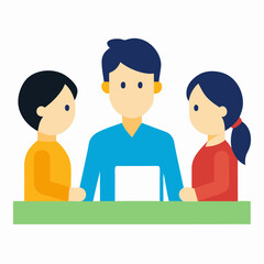 Fototapeta premium A Parent Meeting Vector Art | Generative AI & Linocut Silhouette Design