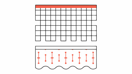 Abstract Grid Pattern Design with Coral Accents