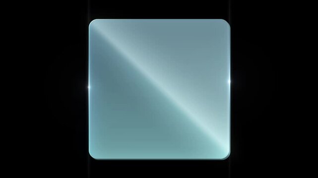Realistic reflection screen frame shiny sheet clear glass plate with light from sunlight.	