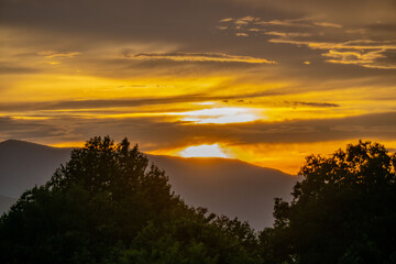 sunset on the mountain