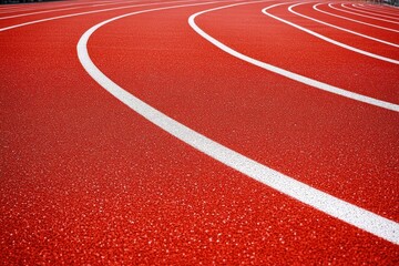 Fototapeta premium Running track sports surface curved.