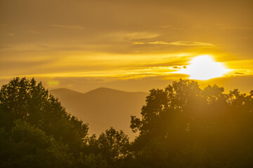 sunset on the mountain