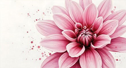Obraz premium Dahlia, Pink dahlia, Flower, Pink Dahlia Watercolor Painting