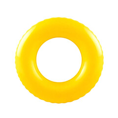 Yellow swimming ring isolated on transparent background
