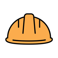Construction safety helmet sign symbol vector flat icon