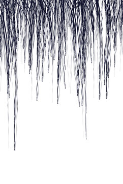 Abstract black lines, thin, uneven, different lengths