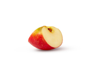 Slice of red apple isolated.