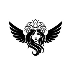 Fototapeta premium Winged Lotus Goddess: Symbol of Beauty and Spirituality