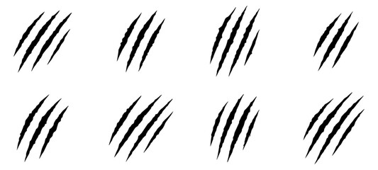 Collection of claws animal scratch vector icons. Cat, tiger, jaguar, lion monster scratches paw shapes. Vector Illustration. © Yana