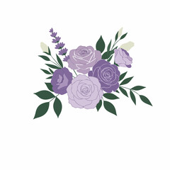 Fototapeta premium Delicate Lavender and Rose Bouquet Design