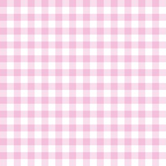 Peony pink gingham seamless pattern with small check grid