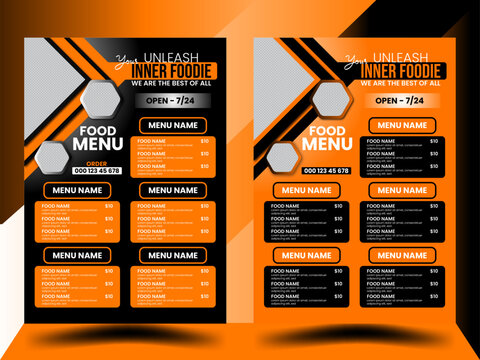 Creative Food menu design Template - Powered by Adobe