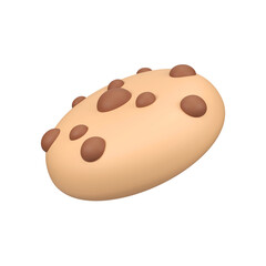 Chocolate cookie isolated 3d render icon illustration