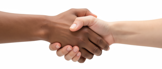 Building connections through unity and collaboration, diverse hands shake in agreement, symbolizing partnership and mutual respect