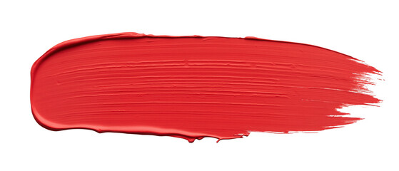 Obraz premium Bright red paint stroke smooth texture artistic background vibrant color creative design paint application abstract art color splash