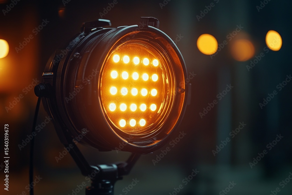 Poster powerful led light casting a warm glow, creating ambiance in an event setting
