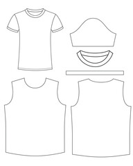 Basic half sleeve T shirt   vector illustration template design	
