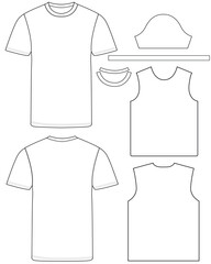 Basic half sleeve T shirt   vector illustration template design	

