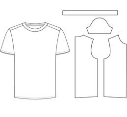 Basic half sleeve T shirt   vector illustration template design	

